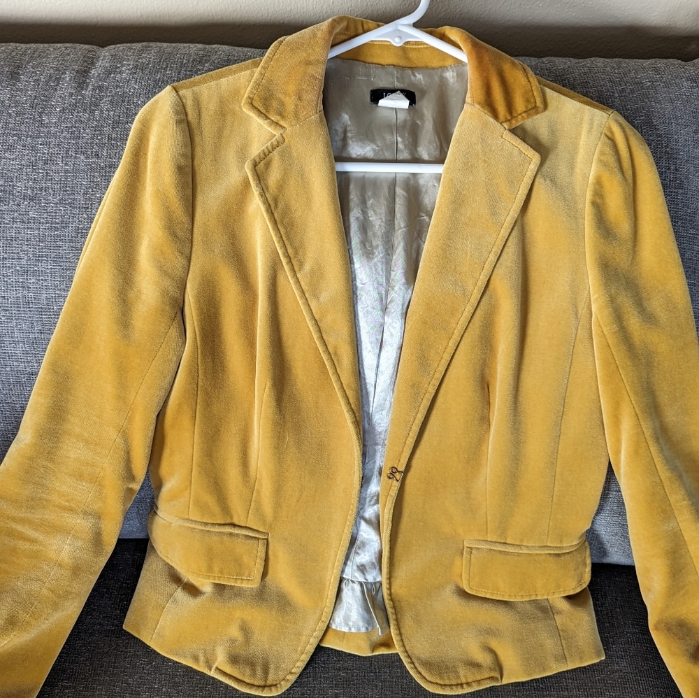 J Crew Velvet jacket yellow